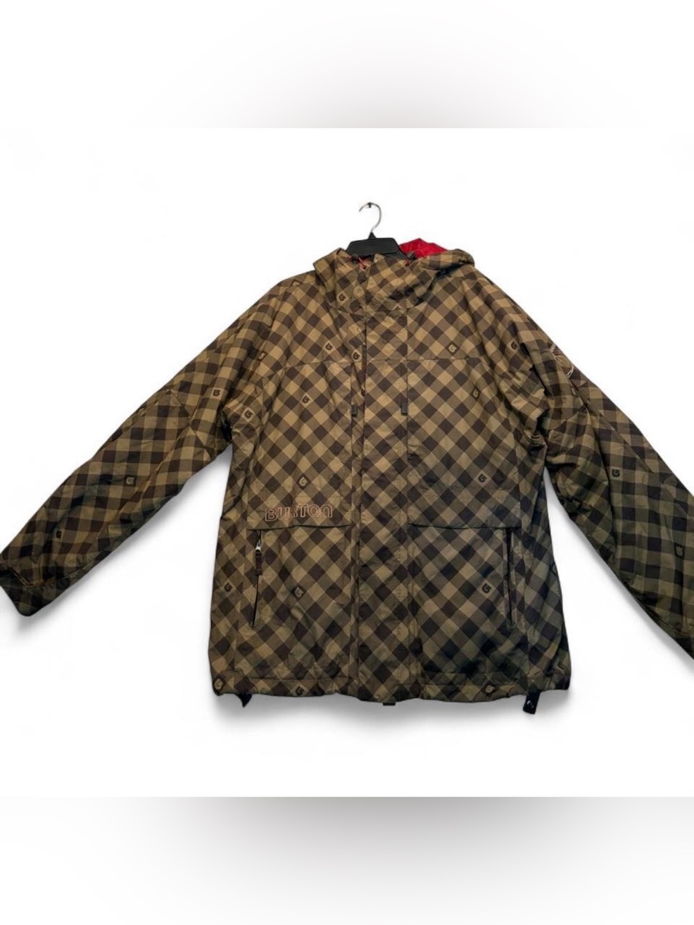 Burton Brown and Black Plaid Hooded Jacket